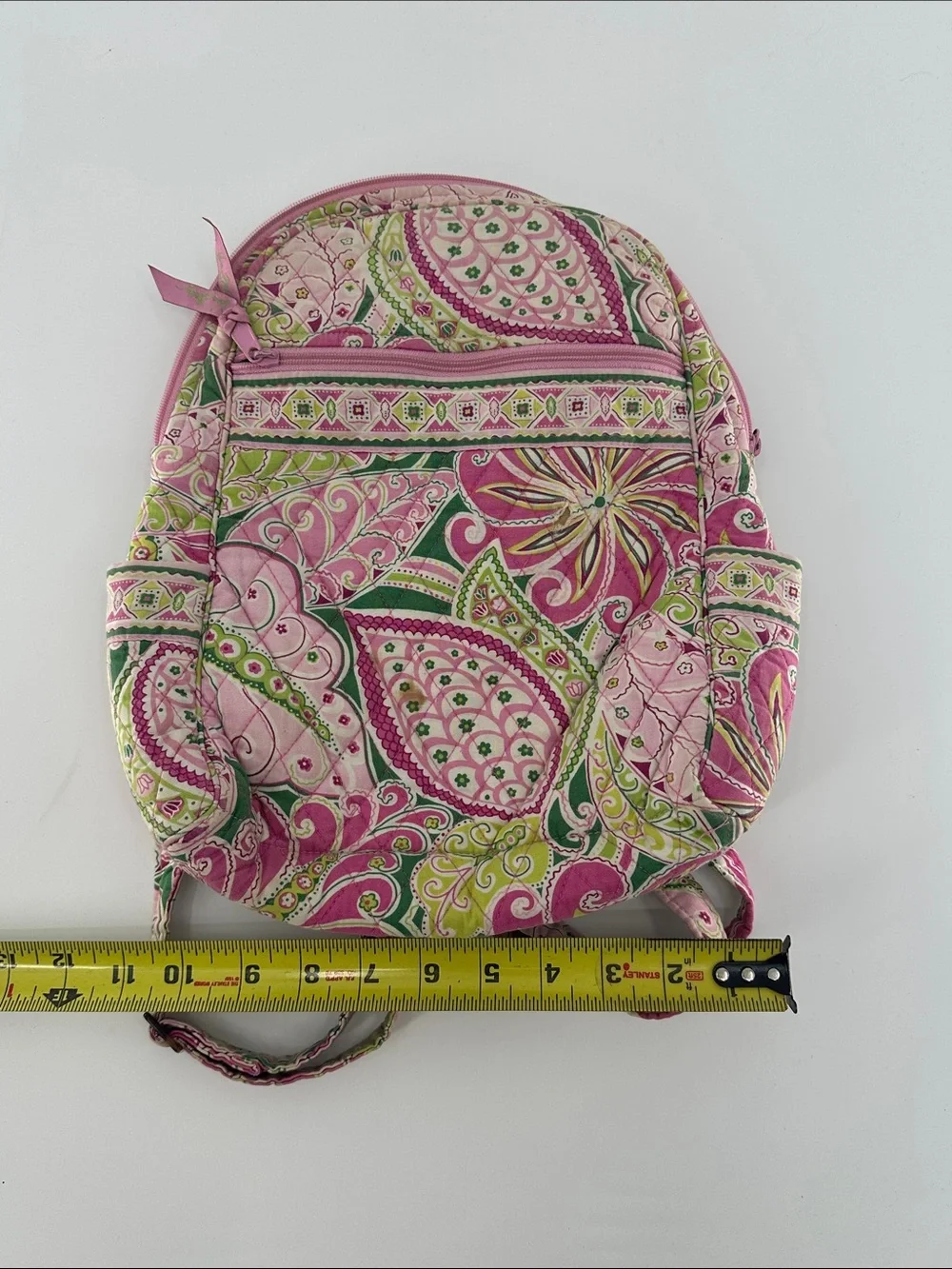 Vera Bradley Pink & Green Quilted Paisley Mini Backpack